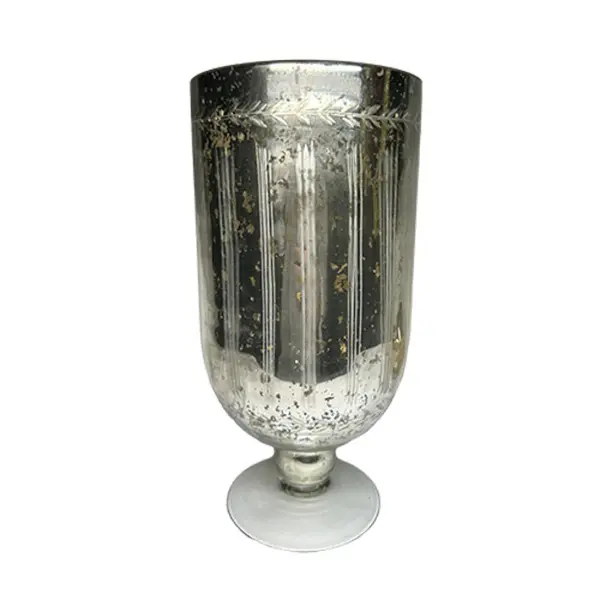 Ваза на ножке, 16,5х34 см, стекло, золотой