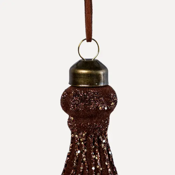 Подвес 6x14 см, стекло, флок, темно-коричневый