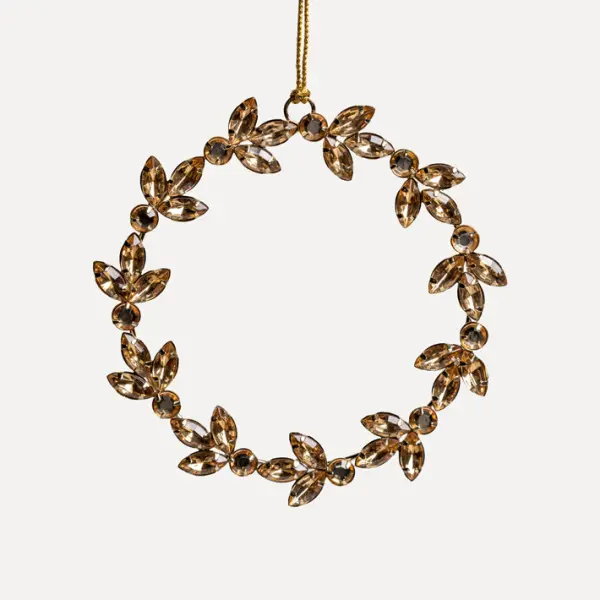 Подвес КОЛЬЦО с кристаллами D12 см, стекло, металл, золотой