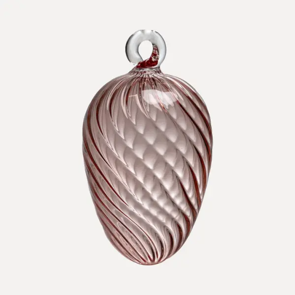 Подвес ручной работы ЯЙЦО 6x7 см, стекло, розовый