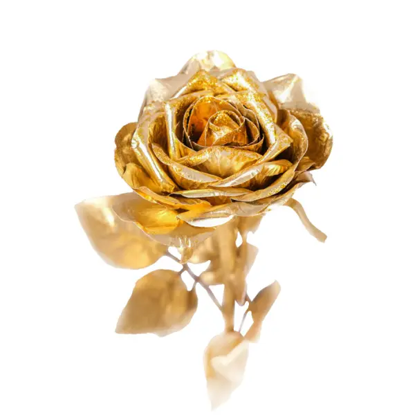 Цветок розы H71 см, пластик, золотой