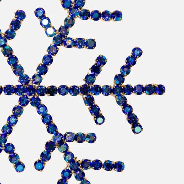 Подвес СНЕЖИНКА с кристаллами D8 см, стекло, металл, синий, мультиколор