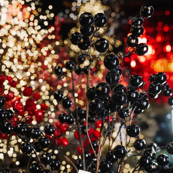 Ветвь ягодная H101 см, пластик, черный