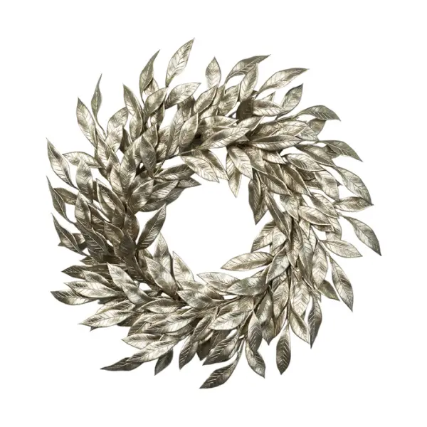 Венок лавровый D51 см, пластик, шампань
