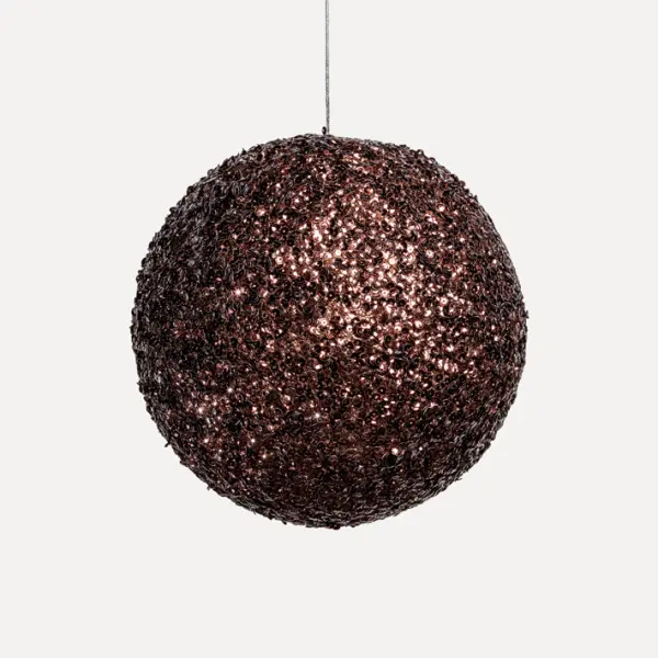 Шар D20 см с пайетками, пенопласт, коричневый, АУТЛЕТ