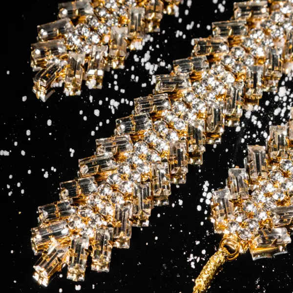 Подвес с кристаллами H12 см, стекло, металл, серебряный