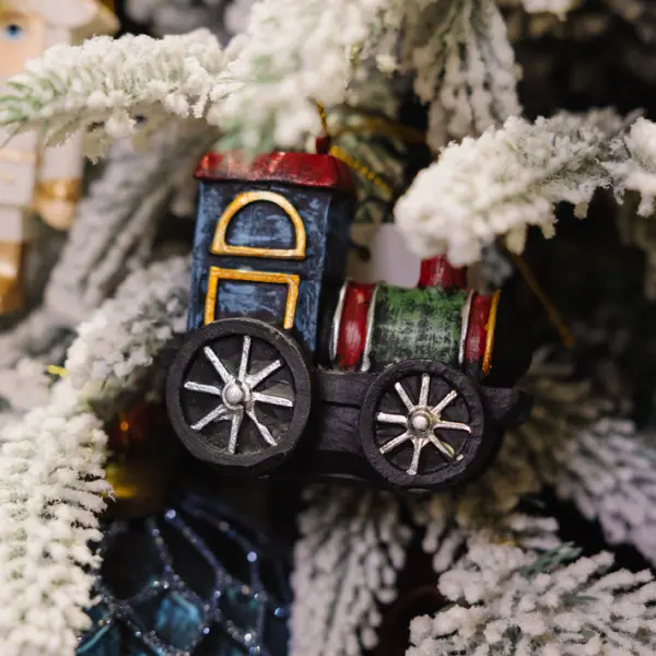 Подвес ПАРОВОЗ 7x6 см, полирезин, мультиколор