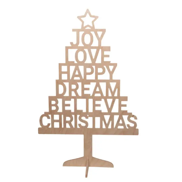 Фигура ЁЛКА JOY, LOVE, HAPPY H100 см, фанера