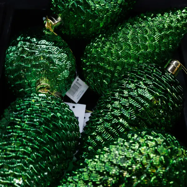 Подвес LED ШИШКА H27 см, пластик, зелёный