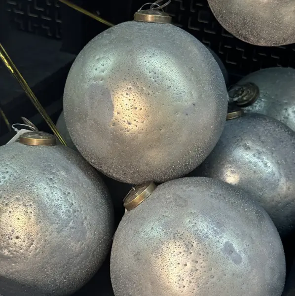 Шар D10 см, стекло, серебряный