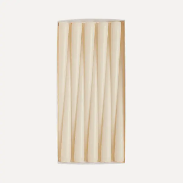 Набор конусных свечей в коробке, 29 см, 10 шт, воск, молочный