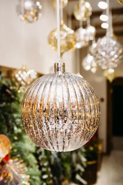 Шар LED D20 см, пластик, серебряный