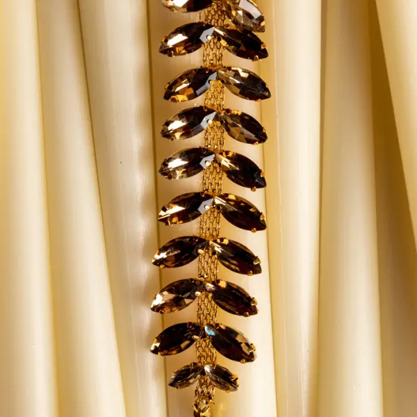 Подвес с кристаллами H12 см, металл, стекло, золотой