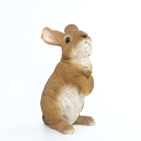 Фигура ЗАЯЦ 16х13х26 см, полирезин, рыжий