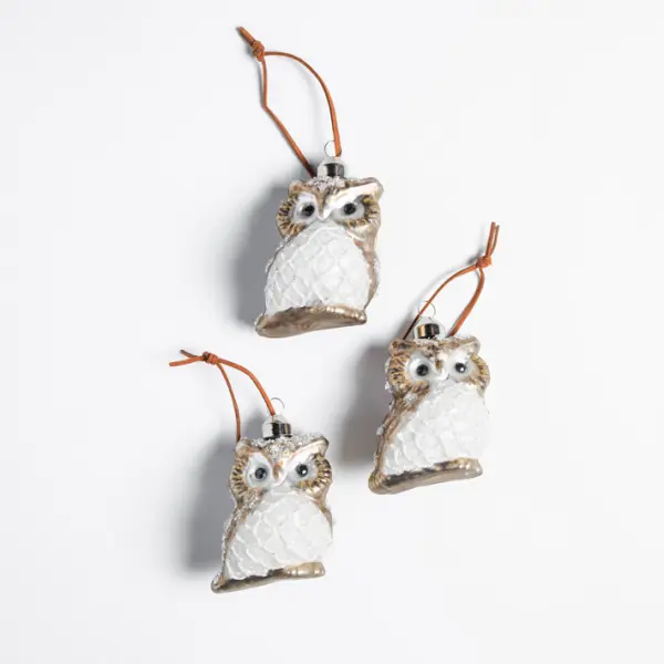 Подвес СОВА 6Х8 см, стекло, шампань