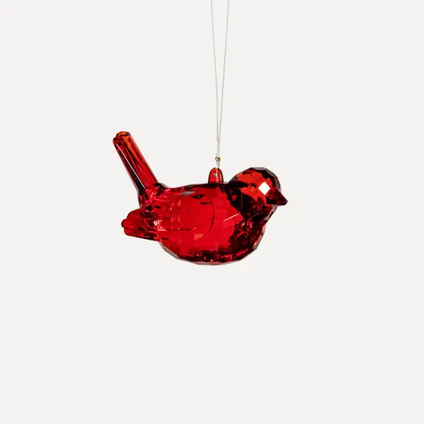 Подвес ПТИЦА 10х5 см, акрил, красный