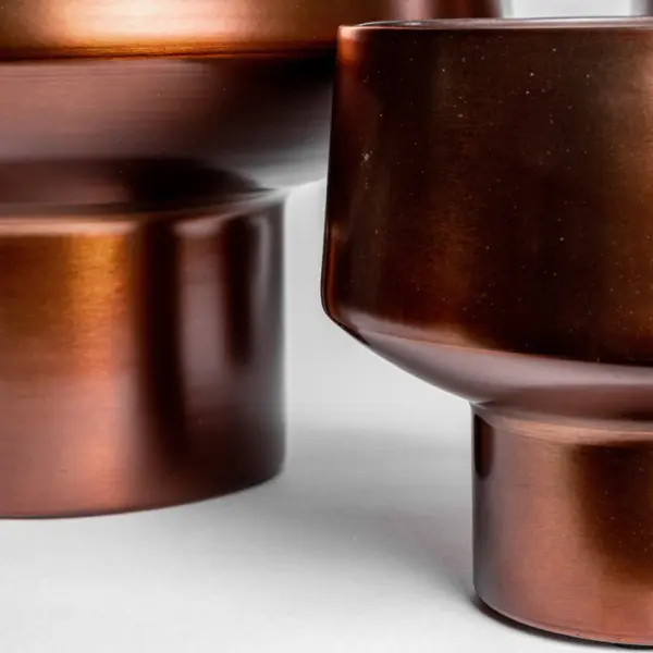 Набор из 3-х кашпо 32x29, 23х20, 18х16 см, металл, медный