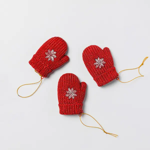 Подвес ВАРЕЖКА 6x9 см, полирезин, красный