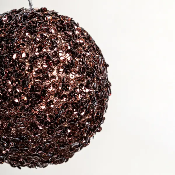 Шар D10 см с пайетками, пенопласт, коричневый, АУТЛЕТ