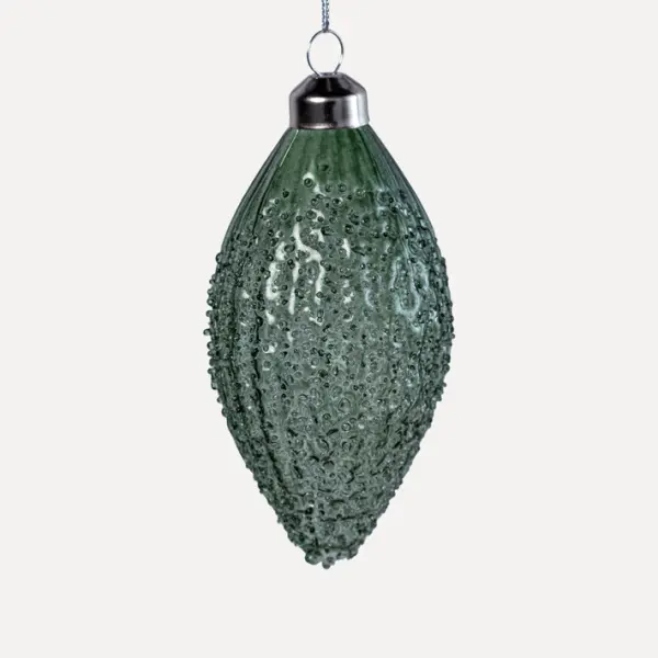 Подвес КОНУС 6x11 см, стекло, прозрачный, бирюзовый