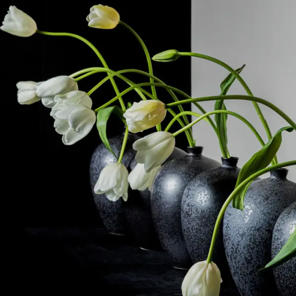 Ваза 25х36 см, фарфор, черный