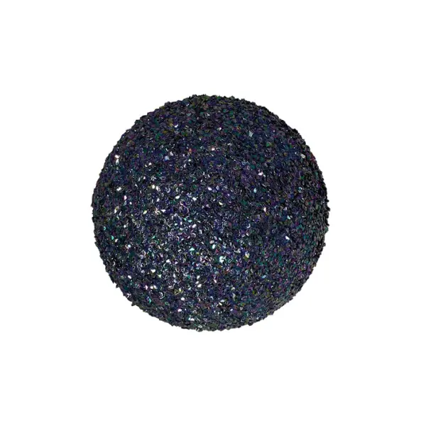 Шар с блёстками D15 см, пенопласт, чёрный, мультиколор