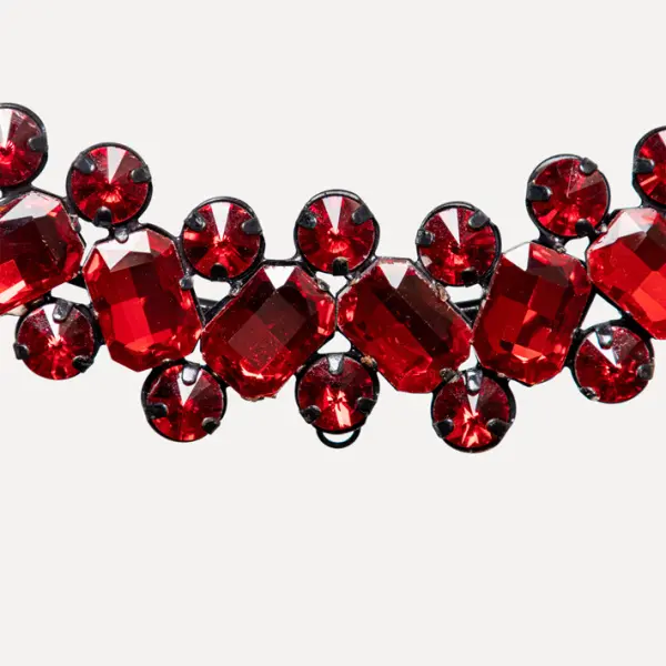 Подвес КОЛЬЦО с кристаллами D20 см, металл, стекло, красный