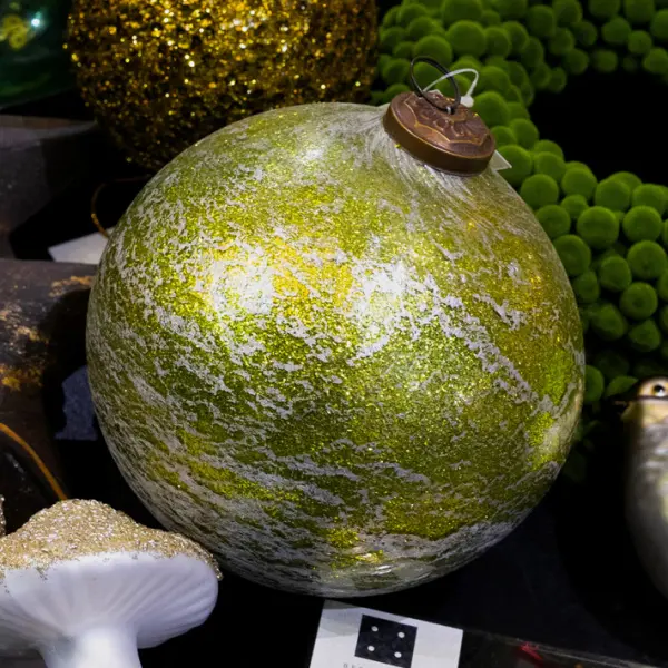 Шар D15 см, стекло, зеленый