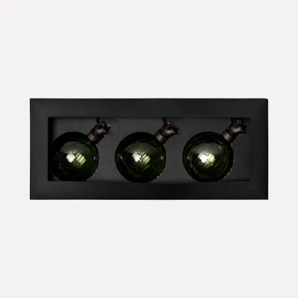 Шары в наборе D8 см, 3шт, стекло, зеленый