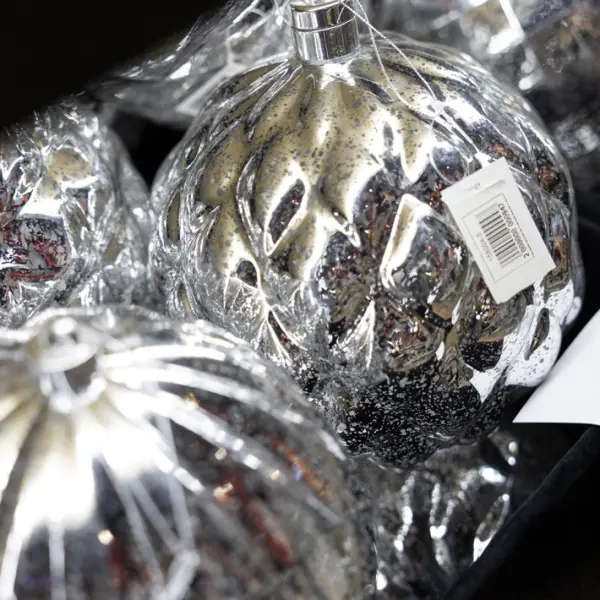 Шар LED D20 см, пластик, серебряный