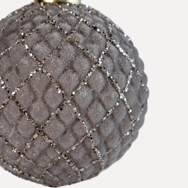 Шар D8 см, стекло, серый