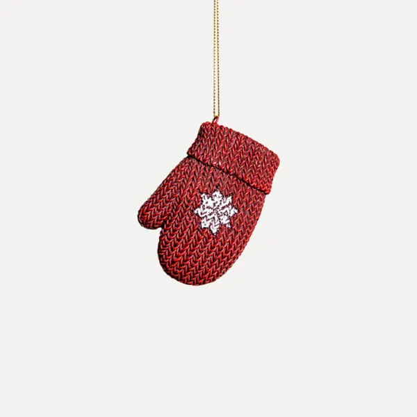 Подвес ВАРЕЖКА 6x9 см, полирезин, красный