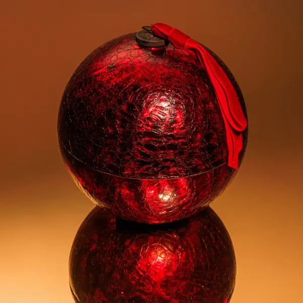 Ароматическая свеча АПЕЛЬСИН КОРИЦА, кракелюр, 20 см, стекло, красный