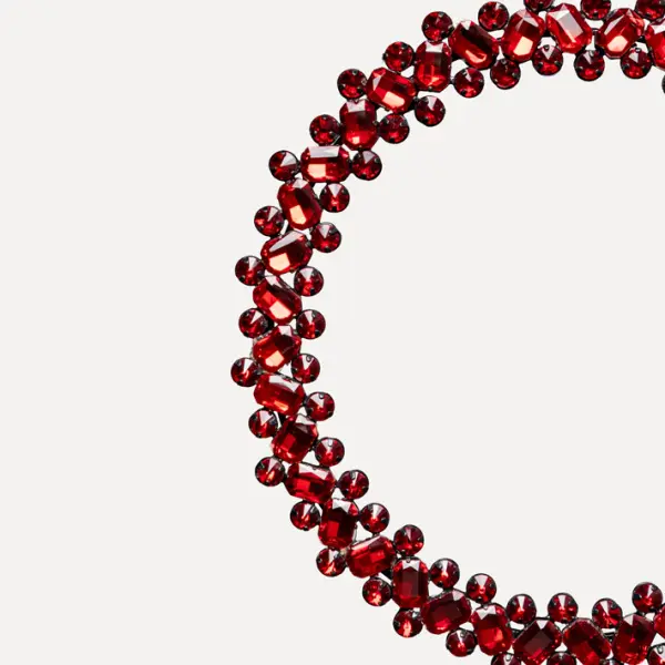 Подвес КОЛЬЦО с кристаллами D20 см, металл, стекло, красный