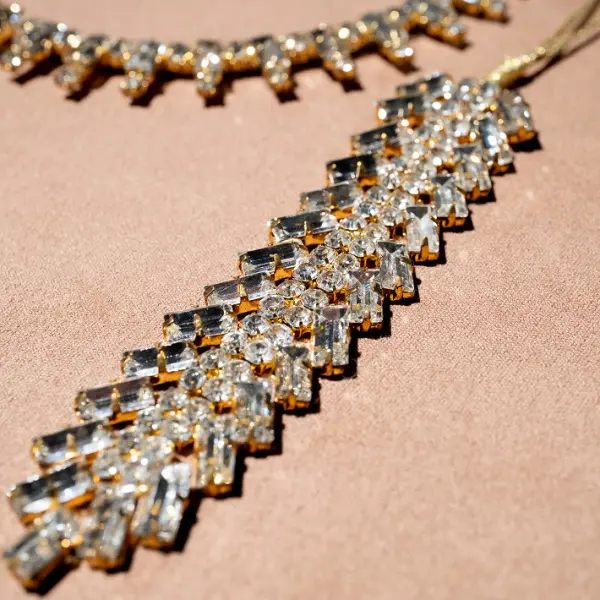 Подвес с кристаллами H12 см, стекло, металл, серебряный