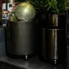 Набор из 3-х кашпо на круглых ножках 27x33, 25х31, 20х25 см, металл, серебряный