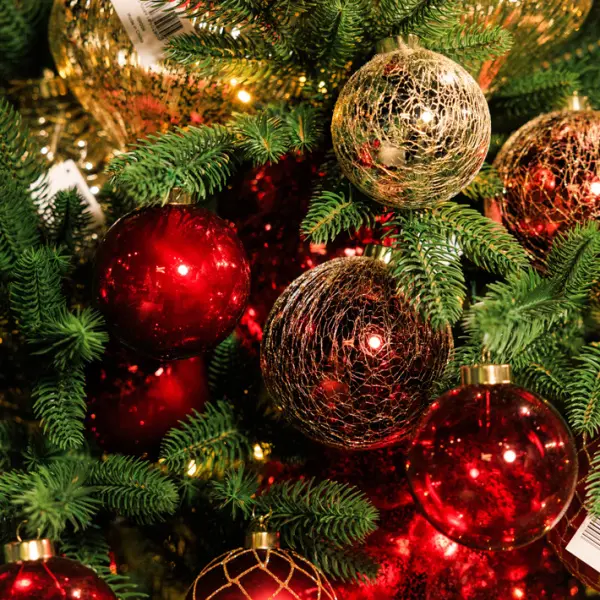 Шары в наборе D8 см, 9 шт, пластик, красный