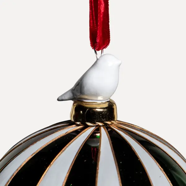 Шары в наборе D10 см, 3шт, стекло, зеленый, белый