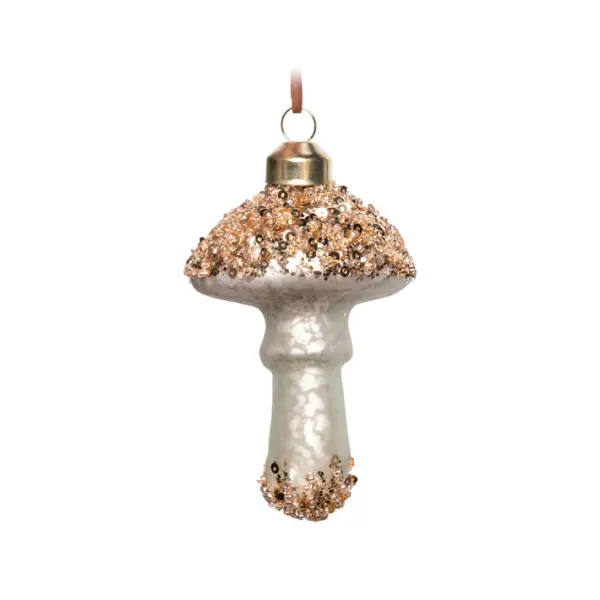 Подвес ГРИБ H9 см, стекло, шампань