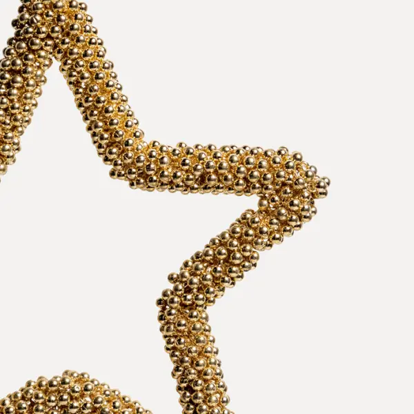 Подвес ЗВЕЗДА D16 см, бисер, золотой