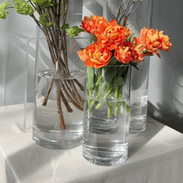 Ваза 15х30 см, поликарбонат, прозрачный